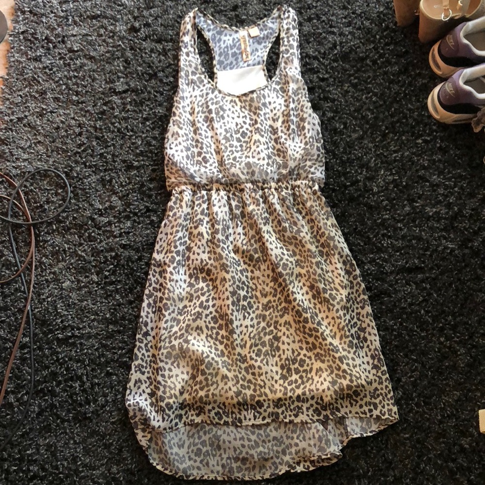 Leopard print high low dress